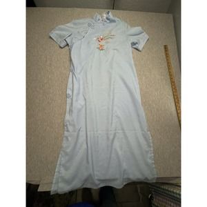 Vintage 70s Jodie Arden Asian Embroidered Nightgown Size XL‎